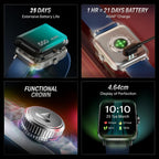 boAt Storm Infinity w/21 Days Extensive Battery Life, BT Calling, Huge 550mAh Battery, Fast Charge, 1.83” (4.65cm) Display, HR, SpO2 & Sleep Tracking, Smart Watch for Men & Women (Deep Blue)