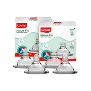 LuvLap Wide Neck Teat/Nipple, Fast Flow, 100% Liquid Silicone, BPA Free, 6m+, Pack of 4