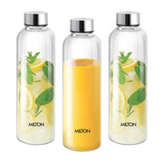MILTON Costa 1000 Pet water bottle 1 ltr each with Stainless Steel Lid, Leak proof, BPA Free, Reusable Water bottle for fridge, Office, School, set of 3