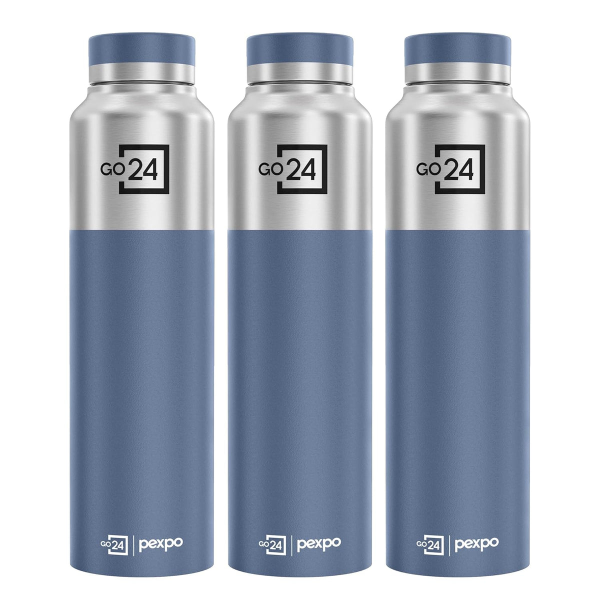 Stainless Steel Water Bottle Crown Silver-Denim Blue 950ml