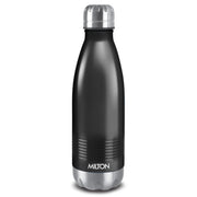 Milton Duo DLX 1000 Thermosteel Bottle, 1000 ml Water Bottles, 24 Hours Hot and Cold, Easy to Carry, Easy Grip, Rust Proof, Tea, Coffee, Office, Travel Bottle, Matt Black