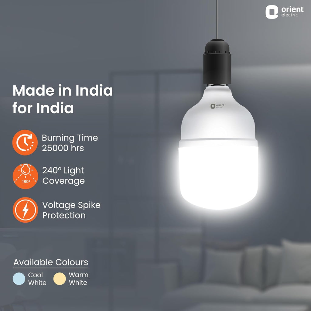 Orient Electric Eternal Shine LED Bulb | 30 Watts | 12 Months Warranty | Cool White (Pack of 1) | 25000 Hours + 180 degree coverage | BIS Certified