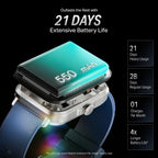 boAt Storm Infinity w/21 Days Extensive Battery Life, BT Calling, Huge 550mAh Battery, Fast Charge, 1.83” (4.65cm) Display, HR, SpO2 & Sleep Tracking, Smart Watch for Men & Women (Deep Blue)