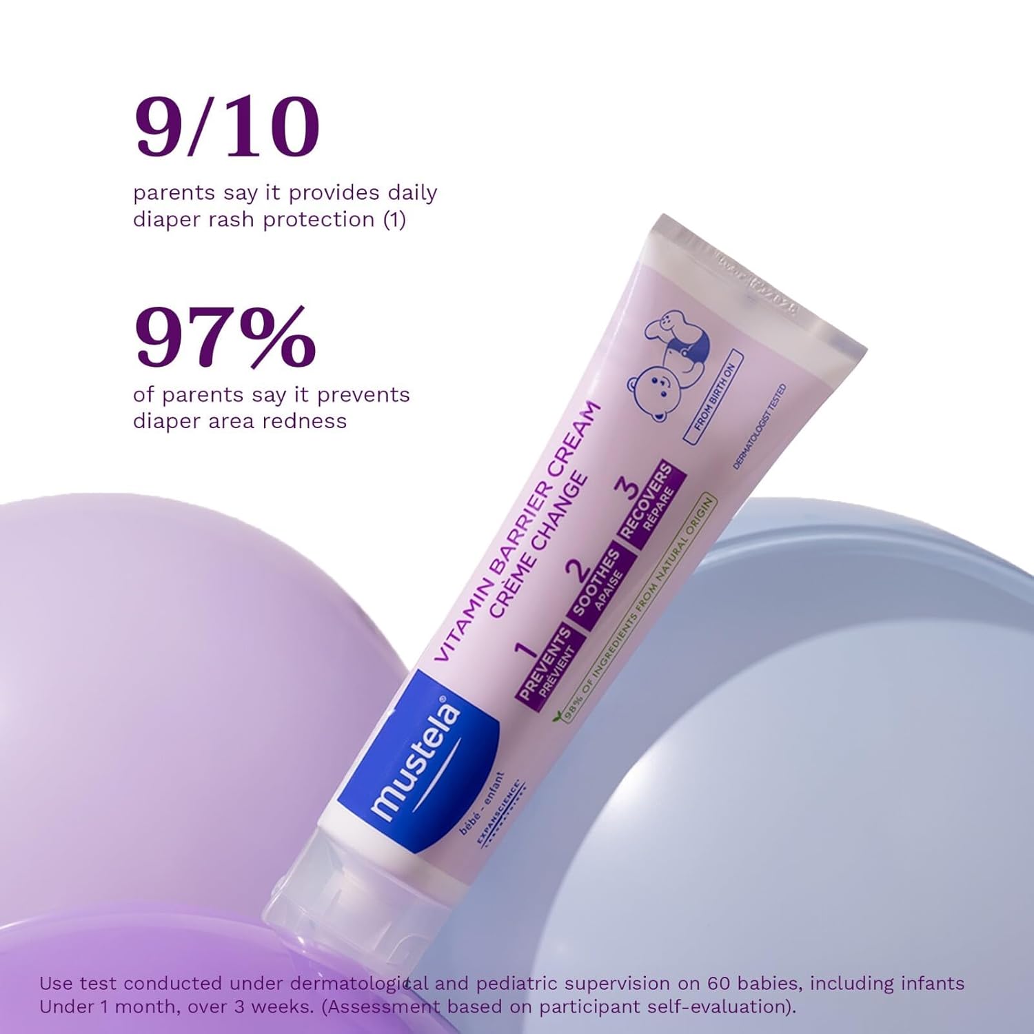 Mustela Baby Natural Diaper Cream – Fragrance-Free with Olive Oil