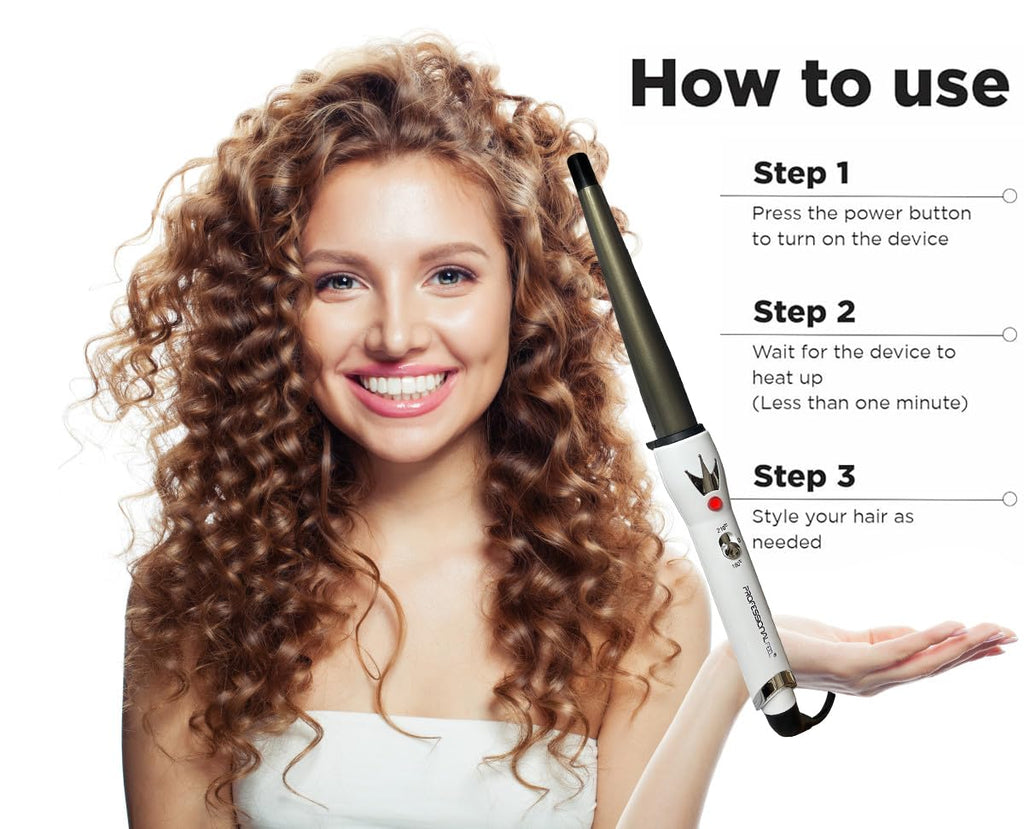 PROFESSIONAL FEEL Professional FEEL Hair Curler For Women - Electric Curling Wand [Curling The Hair Without Damage] Electric Hair Curler (Barrel Diameter: 25 Mm), White