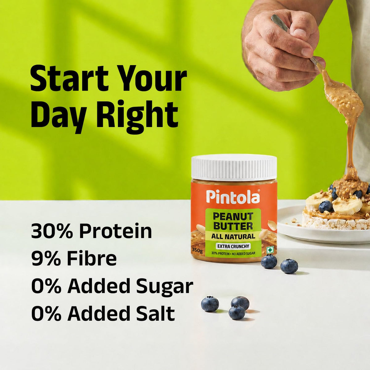 Pintola All Natural Peanut Butter Extra Crunchy 350g