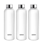 MILTON Costa 1000 Pet water bottle 1 ltr each with Stainless Steel Lid, Leak proof, BPA Free, Reusable Water bottle for fridge, Office, School, set of 3