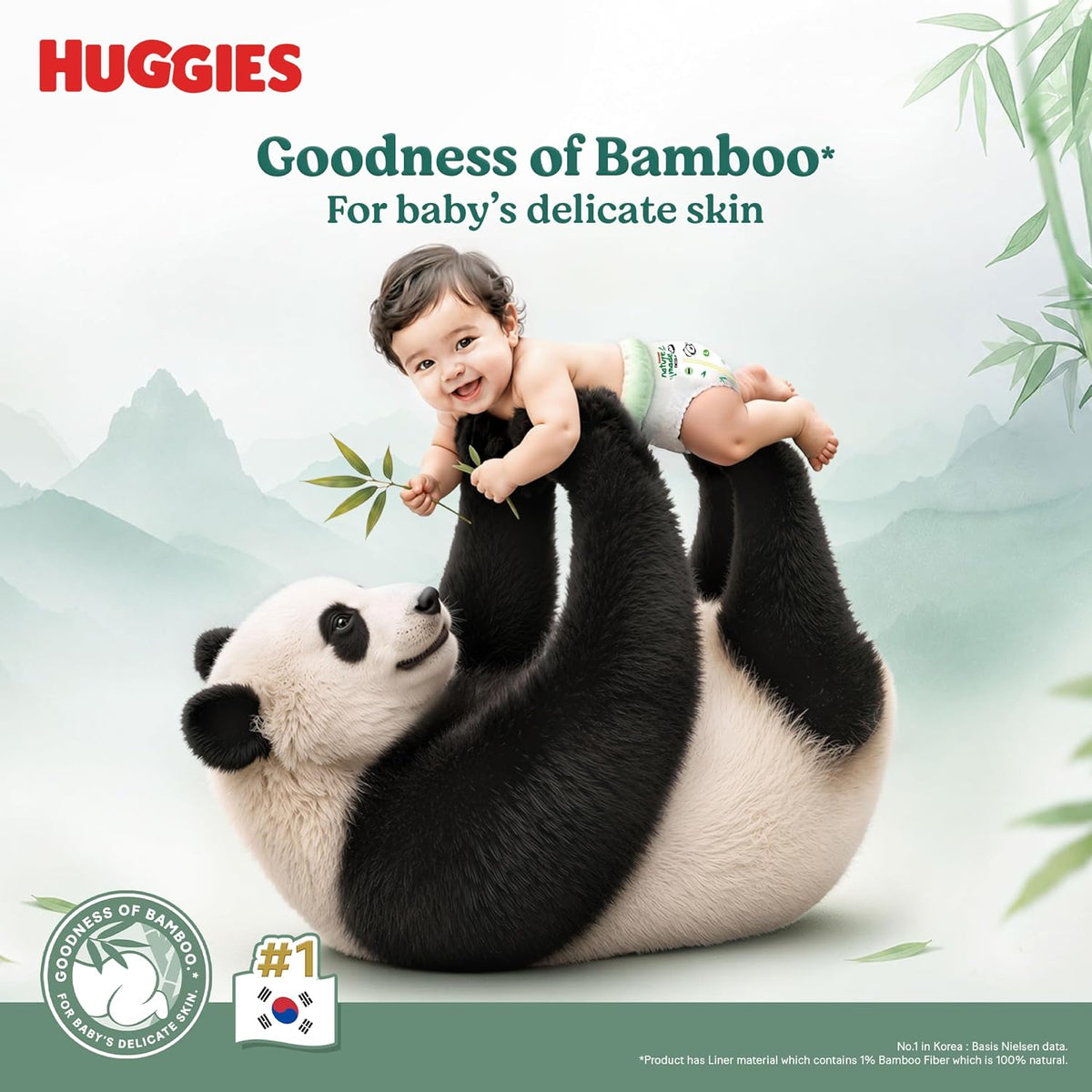 Huggies Naturemade Premium Ultra-thin Bamboo diapers XL 20pc,12hr lock