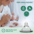 LuvLap Wide Neck Teat/Nipple, Fast Flow, 100% Liquid Silicone, BPA Free, 6m+, Pack of 4
