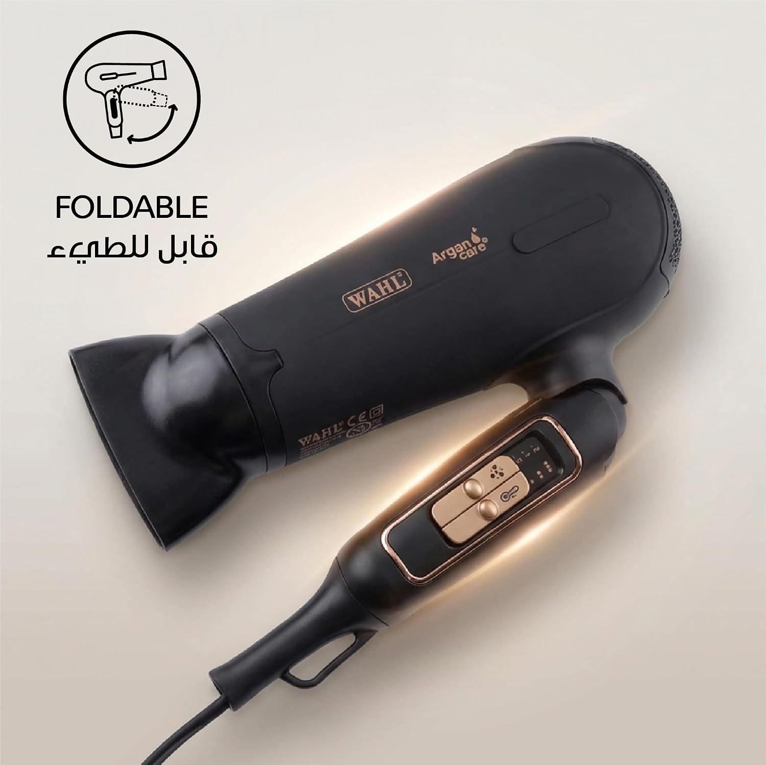Wahl India WCHD8-1324 Argan Oil Infused Hair Dryer; 3 Heat & 2 Speed Settings; 2200 Watts, 2 attachments- Concentrator and diffuser, Black