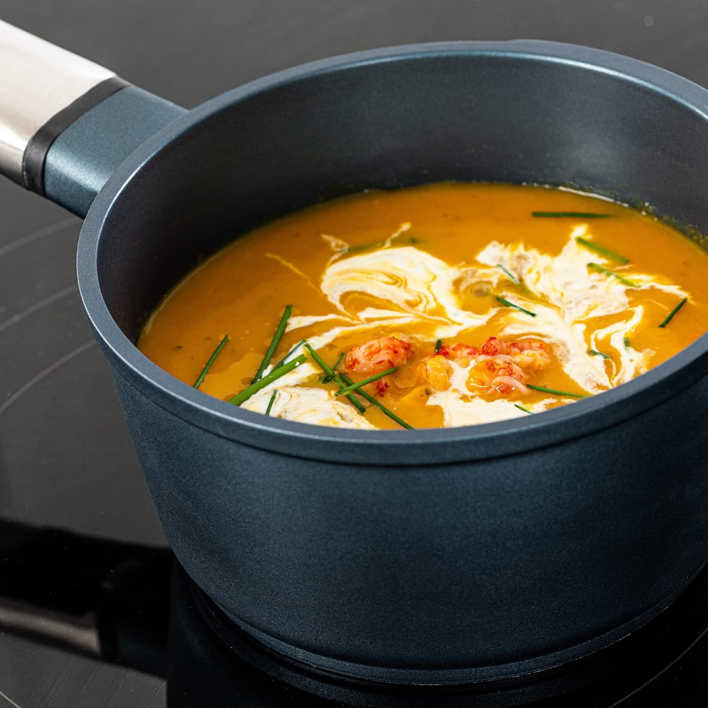 Westinghouse Performance Series WCSP0095N18BL Saucepan 18 cm Milk Pot Small for All Hobs and Oven-Safe Cool Touch Stainless Steel Handle Blue