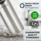 CELLO Crysta Stainless Steel Water Bottle for Daily Use Set of 2 Pcs Silver, 1000 ml | Single Wall, Rustproof & Leakproof, Fridge Safe | Stainless Steel Water Bottle for Kids, Office, Travel, Picnic