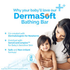 Mamaearth Baby DermaSoft Bathing Bar with SensiCareComplexTM for Baby's Sensitive Skin - 75 g | Pack of 1 | Co-created with Dermatologists for Newborns | Enriched with SensiCareComplexTM for Baby's Sensitive Skin | Safe and Non-irritant formula*