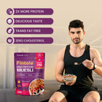 Pintola 25g High Protein Muesli, Fruit & Nut, 400g | Gluten-Free, Naturally Sweetened with Organic Jaggery & Dates, 22% Fruits, Nuts & Seeds, No Refined Sugar, Healthy Breakfast Cereal (Pack of 3)