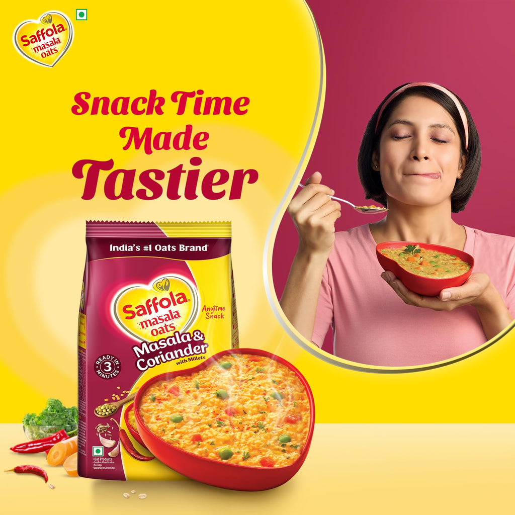 Saffola Masala Oats | 550g/500g (Pack of 3)