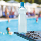 MILTON Pacific Pack of 6 Water Bottles, 1 Litre Each, Reusable Plastic Fridge Bottle Set, BPA Free and Leak Proof Bottles for Travel, Work, Blue