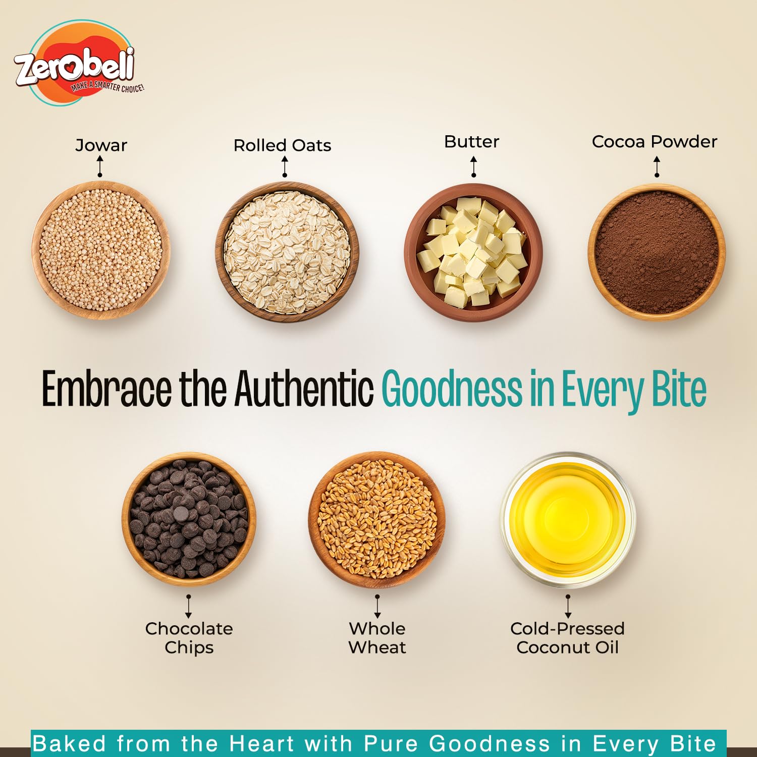 Zerobeli Jowar Choco Chip Cookies | 250g | Made with Jowar,