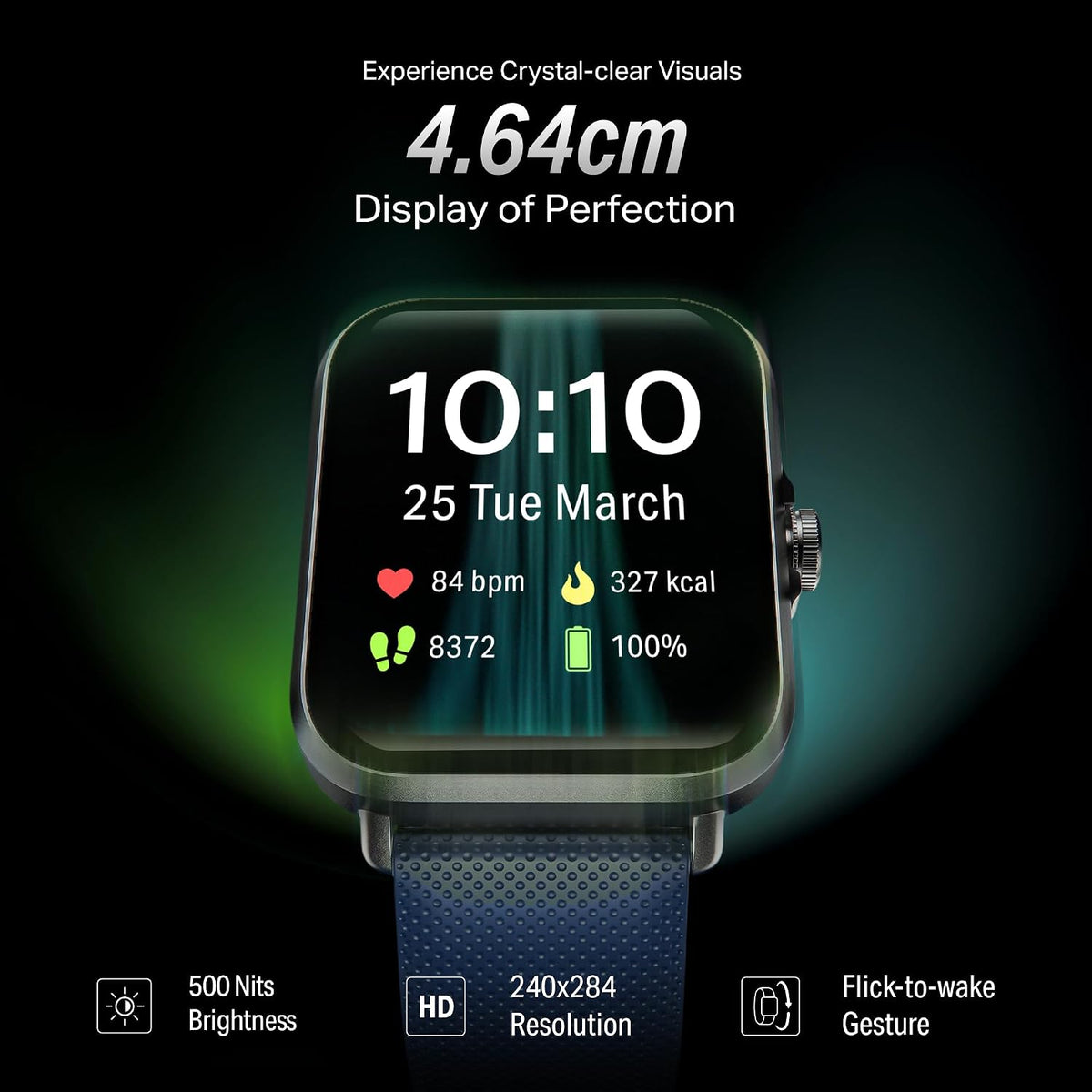boAt Storm Infinity w/21 Days Extensive Battery Life, BT Calling, Huge 550mAh Battery, Fast Charge, 1.83” (4.65cm) Display, HR, SpO2 & Sleep Tracking, Smart Watch for Men & Women (Deep Blue)