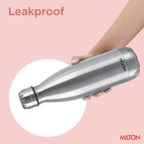Milton Duo DLX 1000 Thermosteel 24 Hours Hot and Cold Water Bottle, 1 Litre, Silver