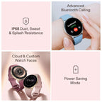 boAt Chrome Iris Fashion Smart Watch for Women - Elegant Ultra-Sleek Dial, Light-Weight Metal Body, 1.32" AMOLED Display, 1000 Nits, AOD, Female Wellness Tracking Watch for Woman (Rose Pink)