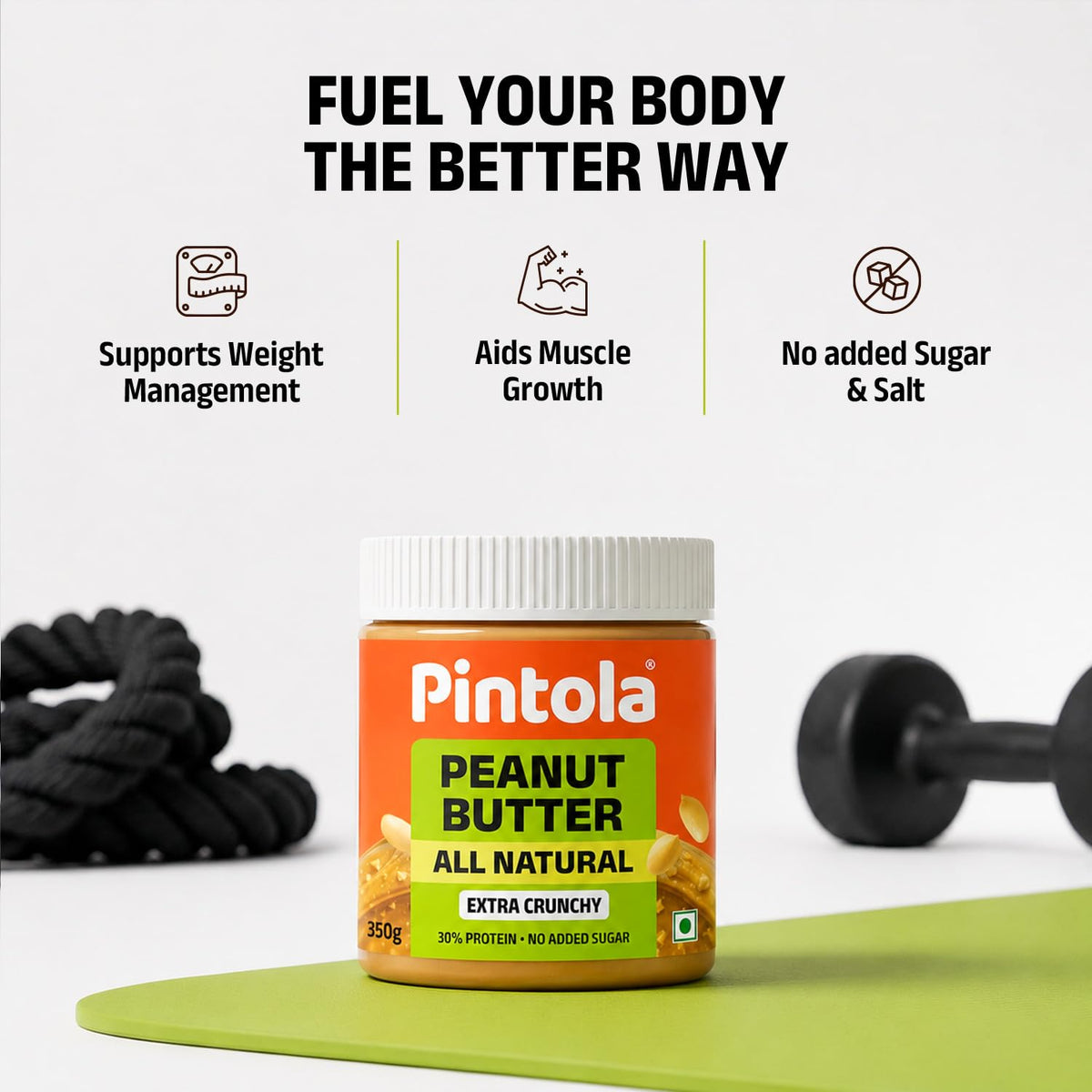 Pintola All Natural Peanut Butter Extra Crunchy 350g
