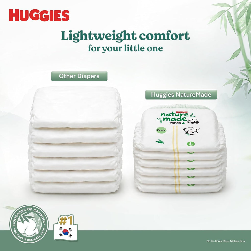 Huggies Naturemade Premium Ultra-thin Bamboo diapers XL 20pc,12hr lock