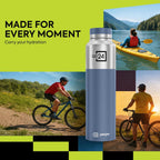 Stainless Steel Water Bottle Crown Silver-Denim Blue 950ml
