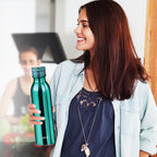 Milton Glitz 1000 Thermosteel Water Bottle 1 LTR, 24 Hr Hot and Cold I Leak Proof Lid, ISI Certified I Water Bottle for School, Office, Gym, Dark Blue