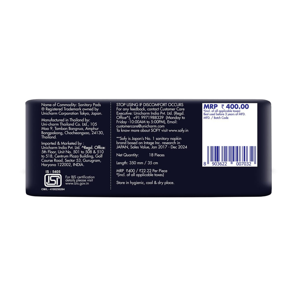 Sofy Women Antibacteria XXL+ Sanitary Pads |Night Protection  Pack Of 18