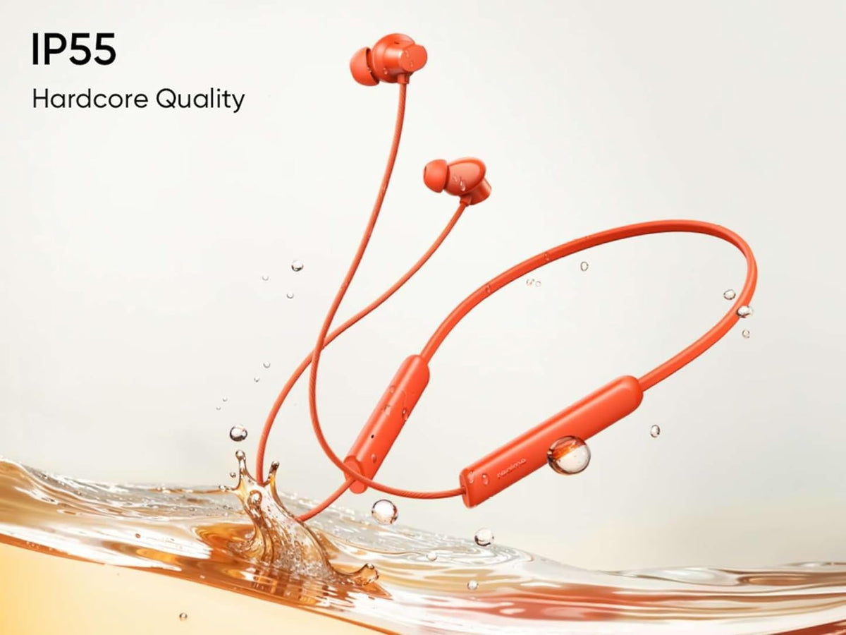 realme Buds Wireless 5 Lite in Ear Bluetooth Neckband with 12.4 mm Dynamic Bass Boost Driver,Upto 35 Hours Playback,45ms Low Latency,IP55 Dust & Water Resistant, Bluetooth V5.4 (Void Black)