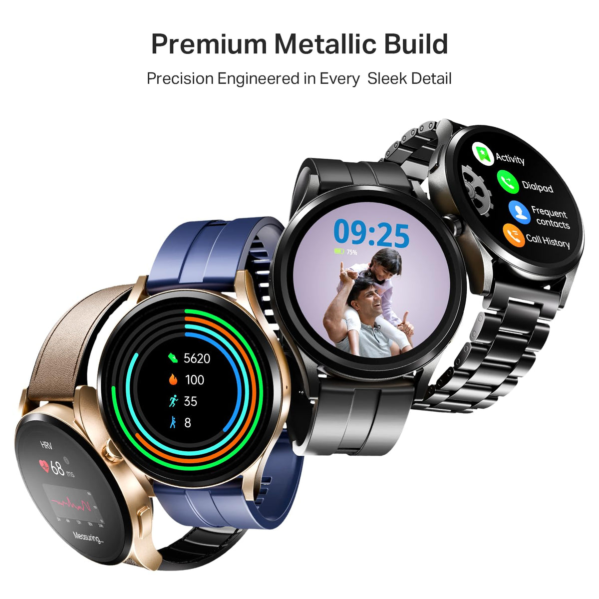 boAt Chrome Horizon, Premium Metal Body, Video Watch Faces, 1.51”(3.83cm) AMOLED Round Display, HRV & VO2 Max, Auto-Activity Detection, ASAP Charge, HRV Smartwatch for Men & Women (Midnight Black)