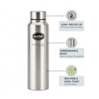 CELLO Crysta Stainless Steel Water Bottle for Daily Use Set of 2 Pcs Silver, 1000 ml | Single Wall, Rustproof & Leakproof, Fridge Safe | Stainless Steel Water Bottle for Kids, Office, Travel, Picnic