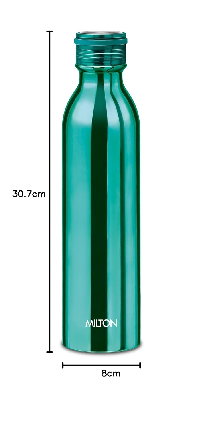 Milton Glitz 1000 Thermosteel Water Bottle 1 LTR, 24 Hr Hot and Cold I Leak Proof Lid, ISI Certified I Water Bottle for School, Office, Gym, Dark Blue