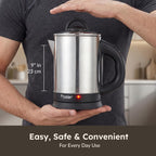 Prestige 1.7L PKGSS Stainless Steel Electric Kettle | 1350 Watts | Glass Lid with heat resistent handle | Single Touch lid locking |Automatic Cut Off | Silver