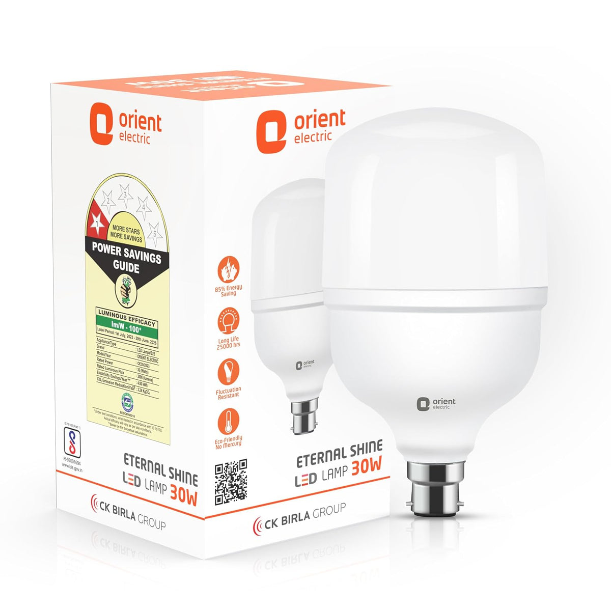 Orient Electric Eternal Shine LED Bulb | 30 Watts | 12 Months Warranty | Cool White (Pack of 1) | 25000 Hours + 180 degree coverage | BIS Certified