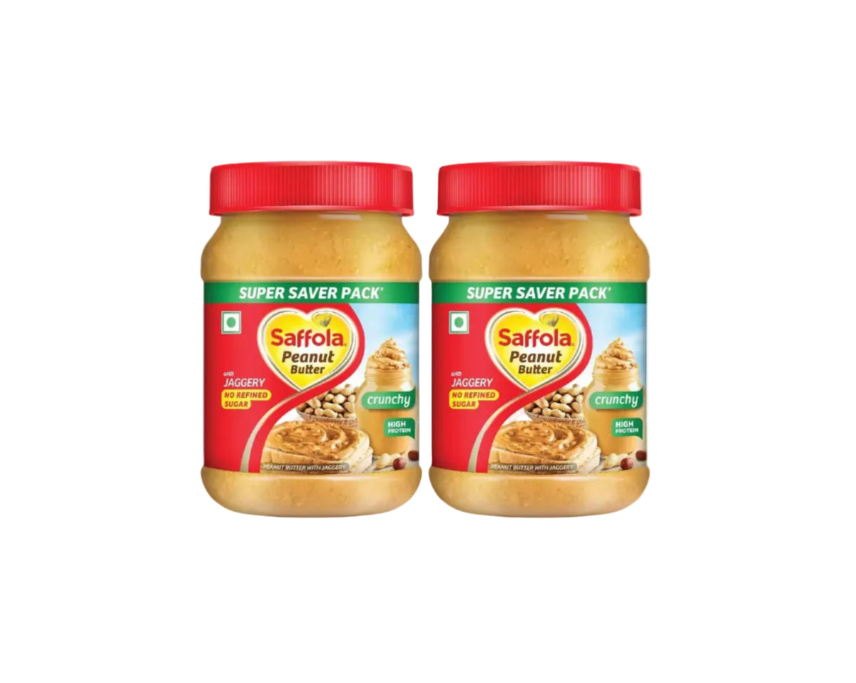 Saffola Peanut Butter with Jaggery, Crunchy 850 gm (Pack of 2)