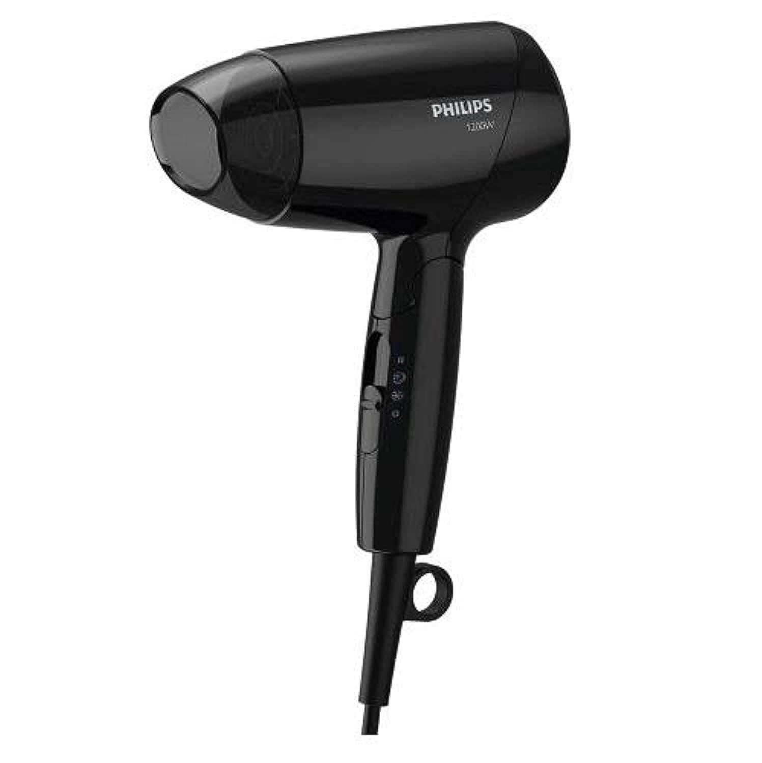 Philips Essential care.Thermoprotection.Foldable.DC 1200W motor.3 heat/speed settings + cold shot. No ions. Easy storage hook. Concentrator. 1.5m 3-pin, Bhc010/13