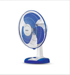 USHA Striker Plus Table Fan | 400mm Sweep | 2100 RPM High-Speed Air Delivery | 100% Copper Motor |Jerk-Free Uniform Oscillation |Aerodynamic Blade Design |Anti-Rust Protection | 2-Year Warranty |Blue