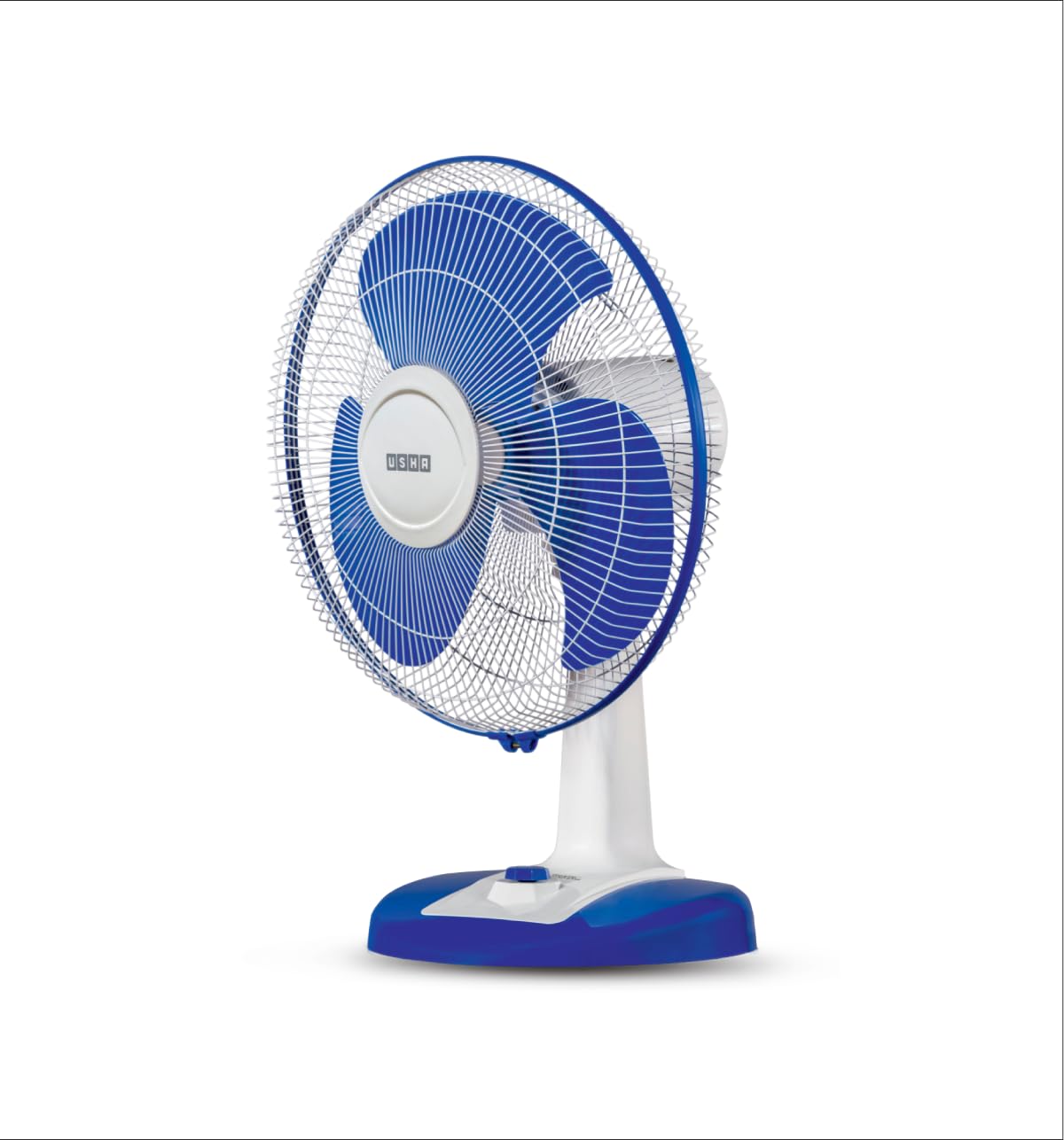 USHA Striker Plus Table Fan | 400mm Sweep | 2100 RPM High-Speed Air Delivery | 100% Copper Motor |Jerk-Free Uniform Oscillation |Aerodynamic Blade Design |Anti-Rust Protection | 2-Year Warranty |Blue
