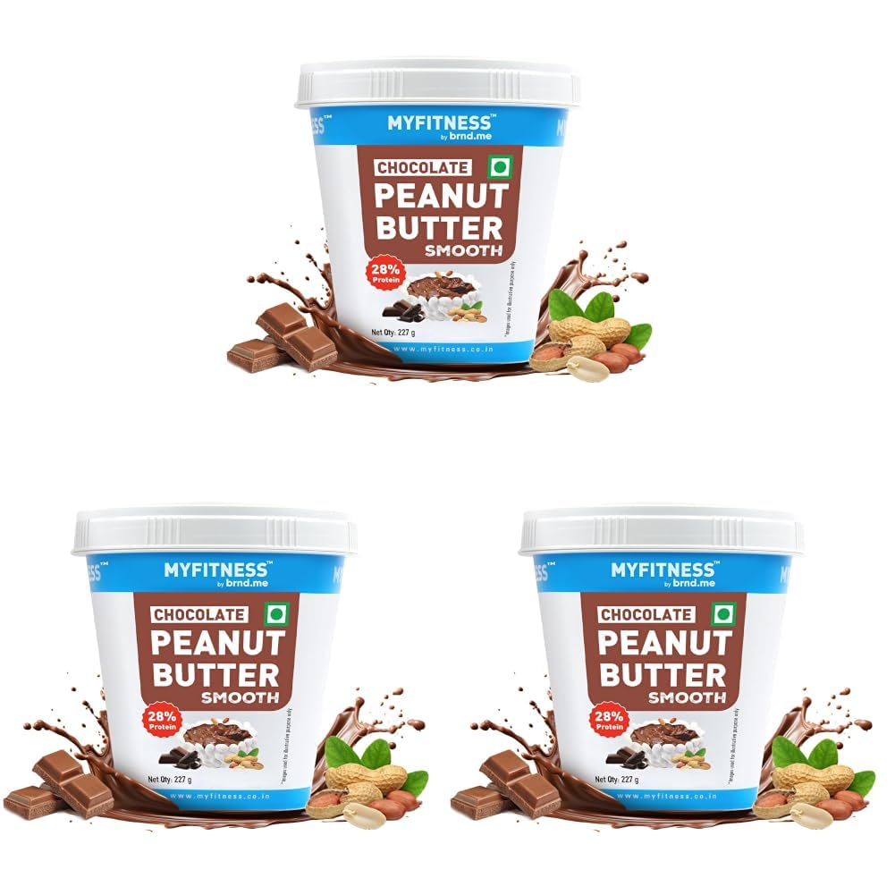 MYFITNESS Peanut Butter Chocolate Spread Smooth 227g  (Pack of 3)