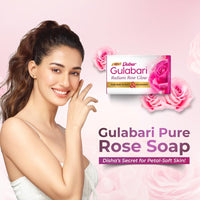 Dabur Gulabari Pure Rose Soap 150g (Pack of 4) | Moisturizing Bathing Soap for Radiant Glowing Skin & Body | Glycerine & Niacinamide | Long Lasting Fragrance | For Men & Women