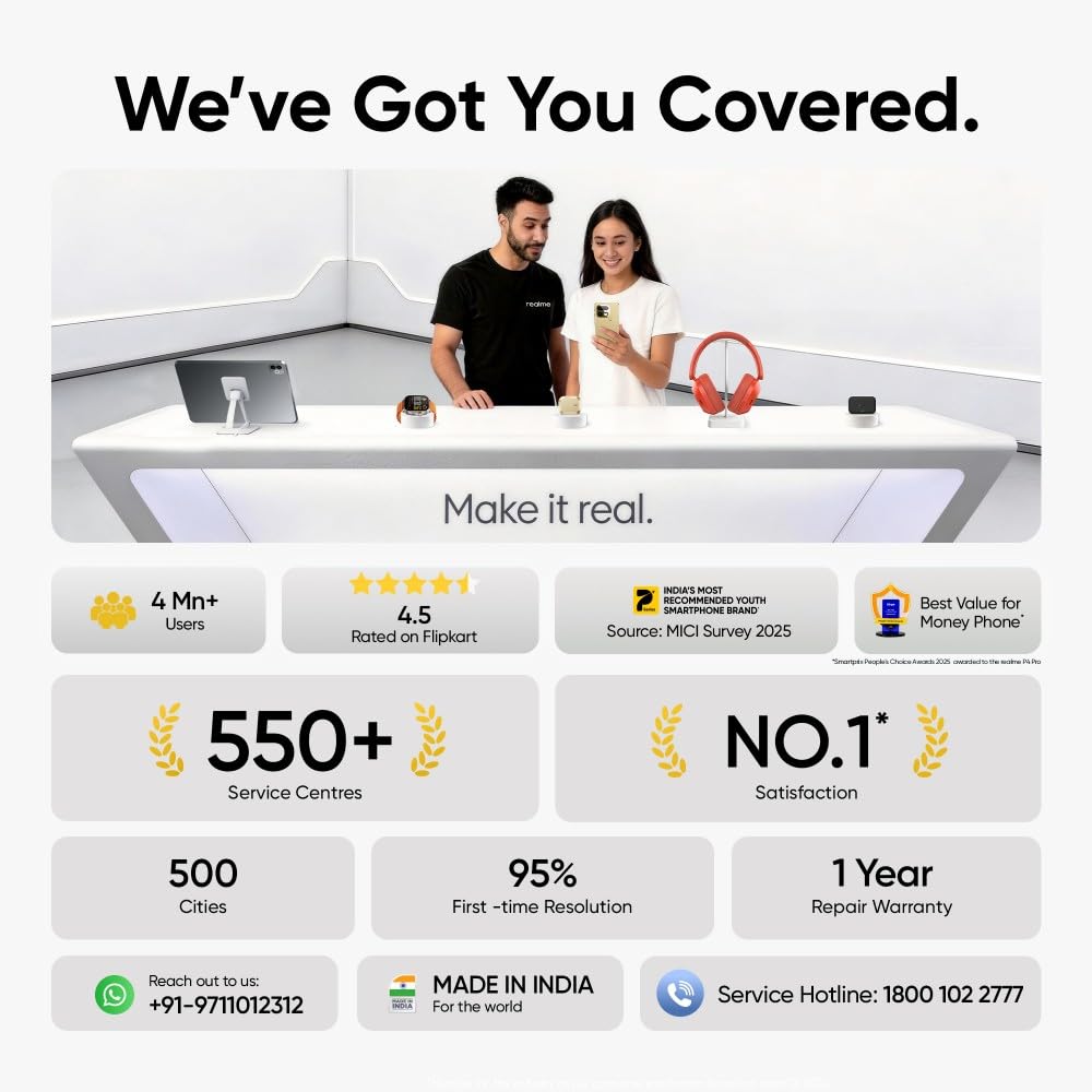 realme Buds T500 Pro TWS Earbuds with 12.4mm Drivers, Upto 50dB ANC,3D Spatial Audio, 56H Playtime, AI ENC, IP55 Rating, and 45ms Low Latency BT 6.1 (Lemon Cola)