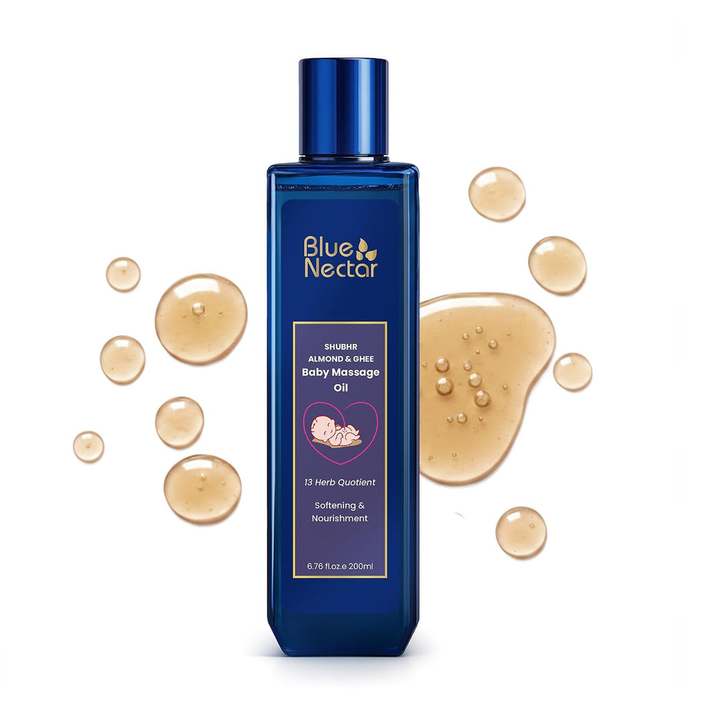 Blue Nectar Ayurvedic Baby Oil with Organic Ghee, 200 ml