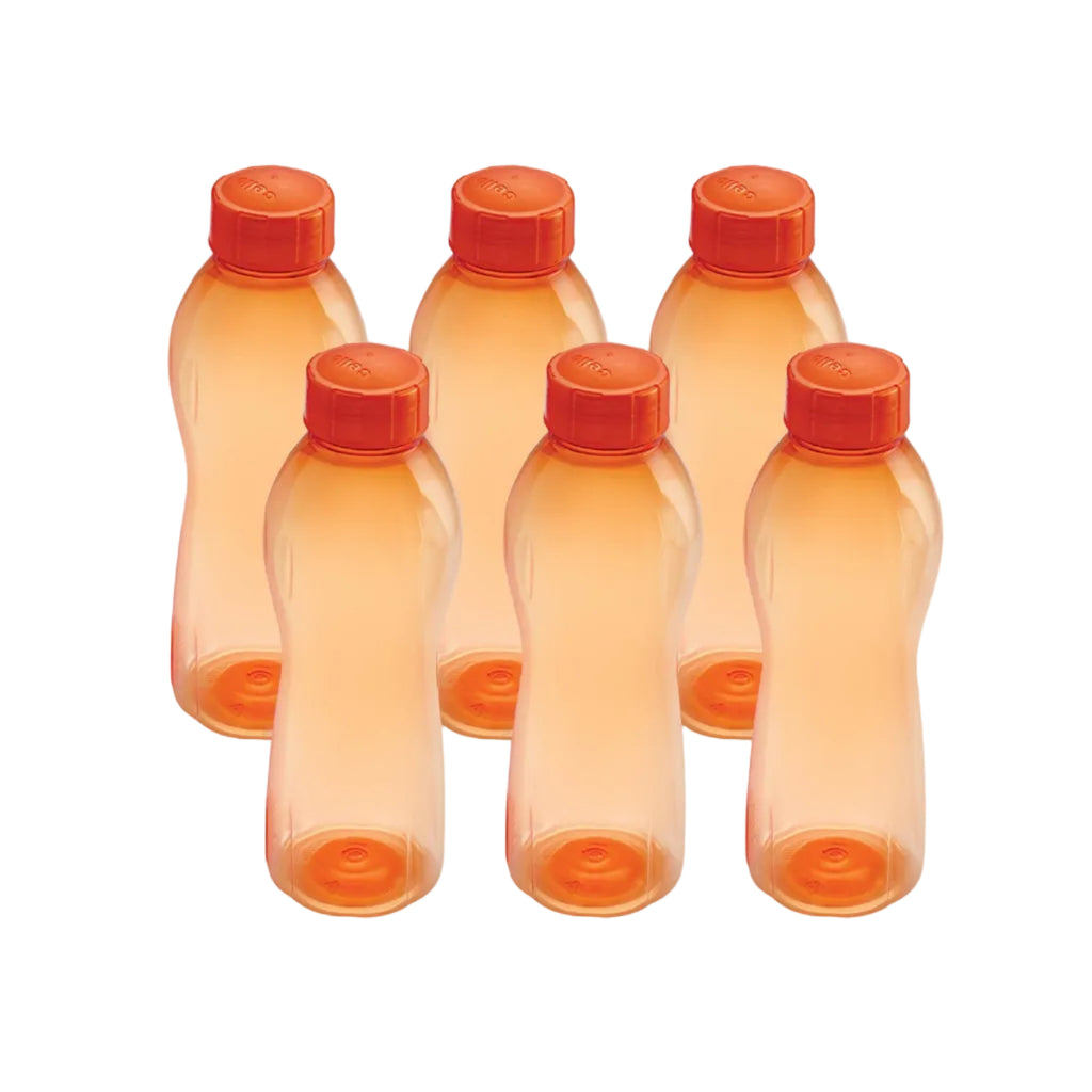 Cello Maxis PET Bottle Set, 1 Litre, Set of 6, Orange