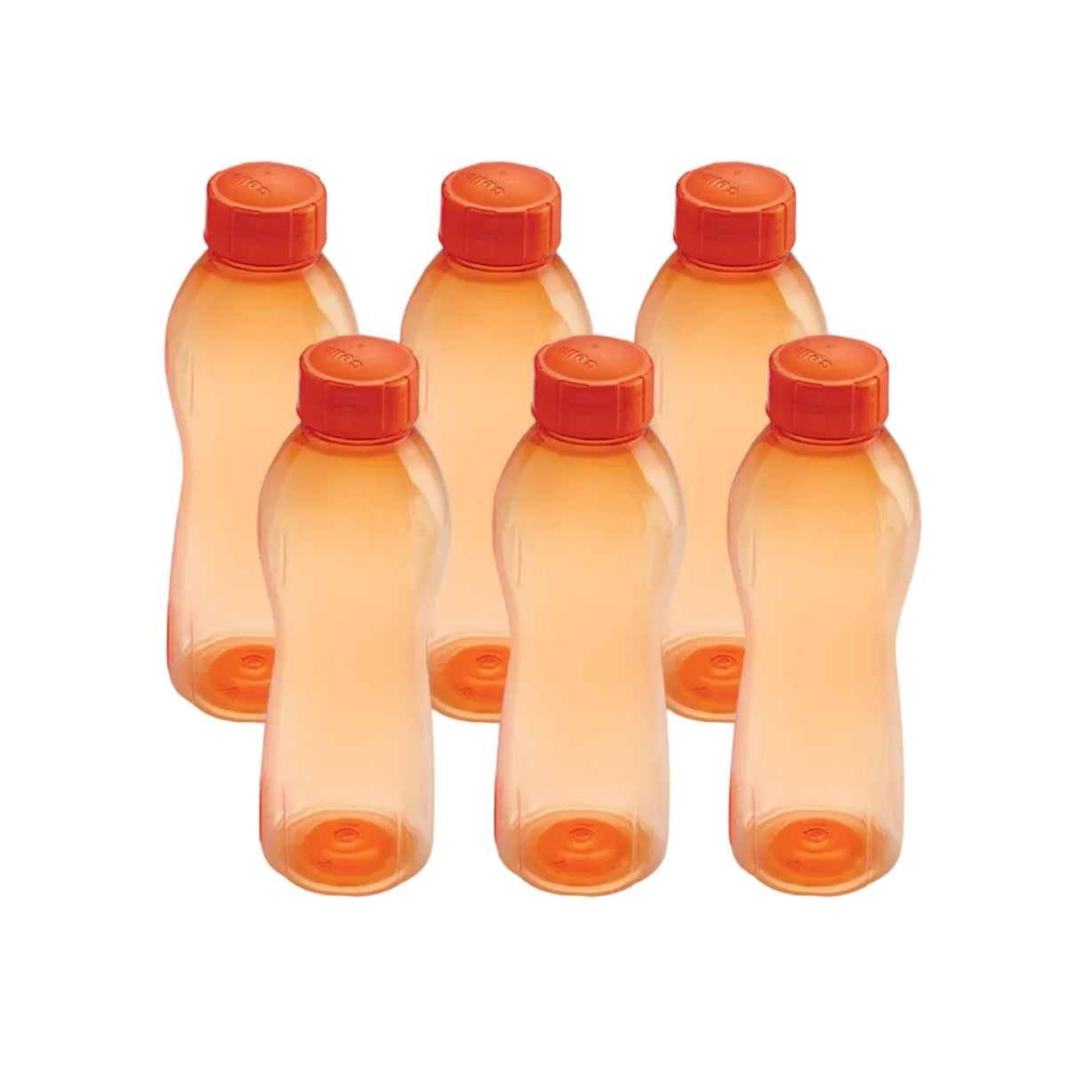 Cello Maxis PET Bottle Set, 1 Litre, Set of 6, Orange