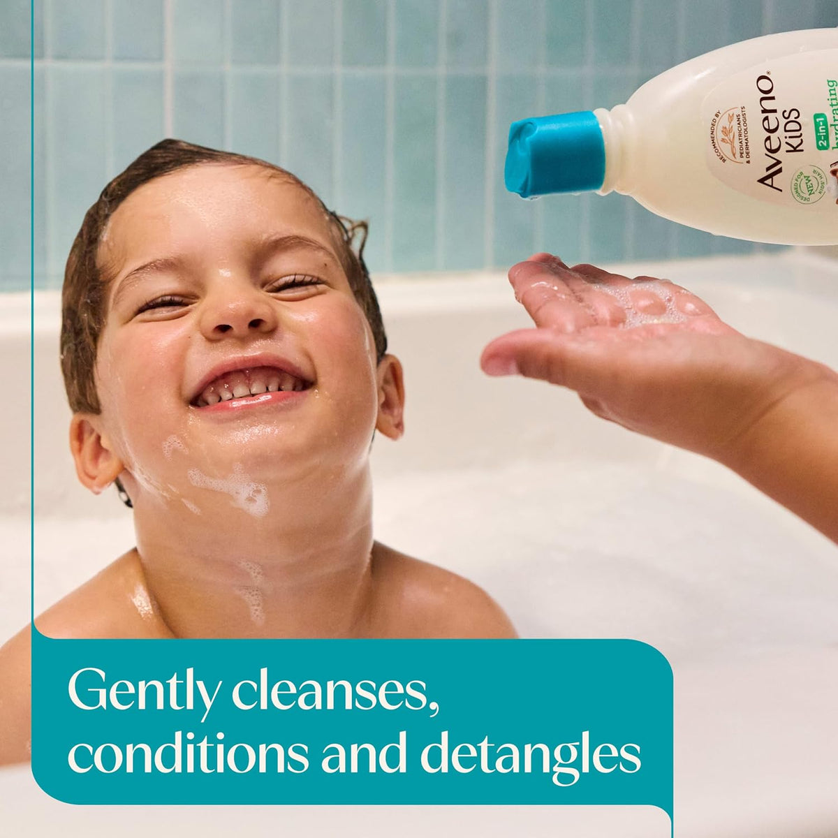 Aveeno Baby Kids 2-In-1 Hydrating Shampoo & Conditioner, Gently Cleanses, Conditions & Detangles Kids Hair, Formulated With Oat Extract, For Sensitive Skin & Scalp, Hypoallergenic, 12 Fl. Oz (354Ml)
