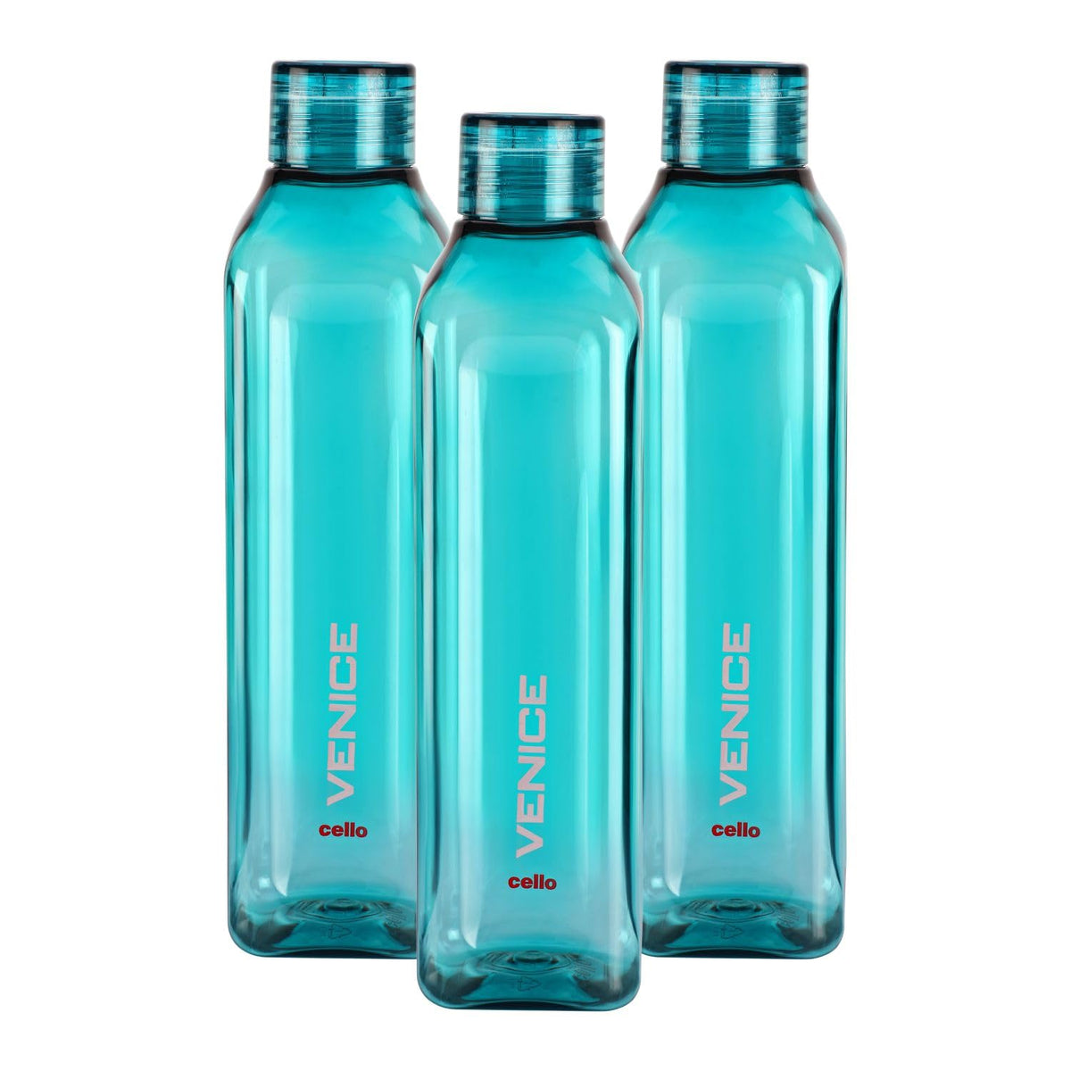 Cello Venice Plastic Water Bottle | Unbreakable and Hygienic | Perfect for staying hydrated at the school,college, work, gym and outdoor adventures Water Bottle | 1 Litre | Set of 3, Green