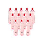 MILTON Pacific 1000 Pet Water Bottles, 1 Litre Each, Set of 12, Red | BPA Free | Leak Proof | Office Bottle | Gym Bottle | Home | Kitchen | Travel, Hiking | Treking Bottle | Reusable