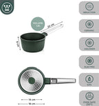 Westinghouse Performance Series Non Stick Saucepan 18cm - Lightweight Cast Aluminium - Saucepans for Induction Hobs, All Other Stove Types & Oven Proof - Stainless Steel Handle - Green WCSP0095N18SG