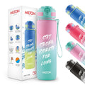 MILTON Gen'Z Water Bottle 1 ltr (Stay Strong), Motivational Water Bottles With Leak Proof Flip-Top Cap & Capacity Mark, Gym Bottle Sipper Water Bottle For Adults, Plastic, Pink